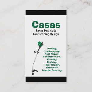 100 Grass Lawn Landscaping Mowing Business Card