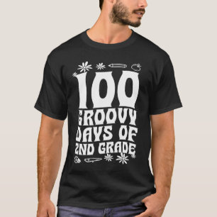 100 Groovy Days Of 2nd Grade School 60s 70s Style T-Shirt