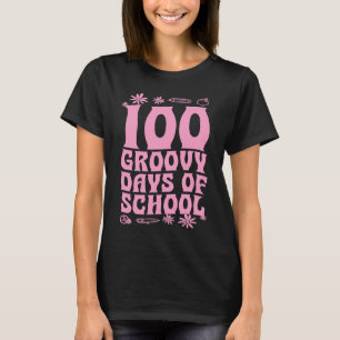100 Groovy Days Of School 60s 70s Style Throwback T-Shirt