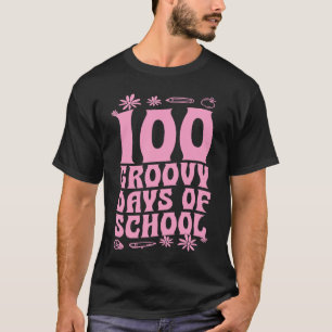 100 Groovy Days Of School 60s 70s Style Throwback T-Shirt