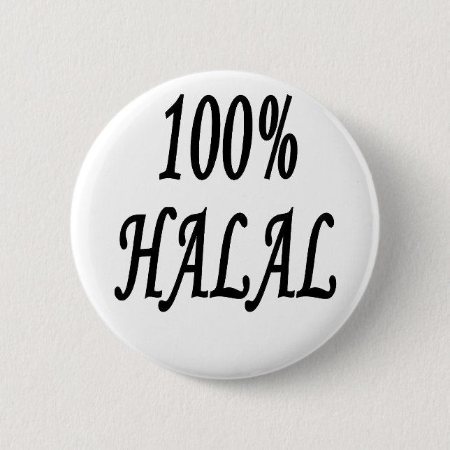 100% HALAL 2 INCH ROUND BUTTON (Front)