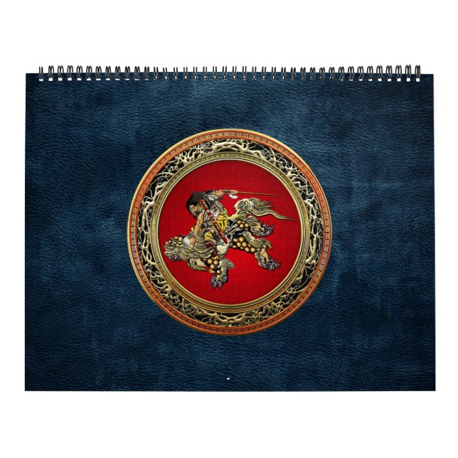 [100] Hokusai - Shoki Riding Shishi Lion Calendar (Cover)