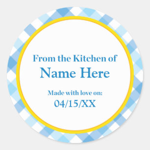 100% Homemade Food Label - Blue