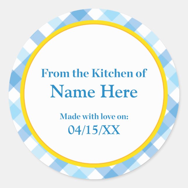 100% Homemade Food Label - Blue (Front)