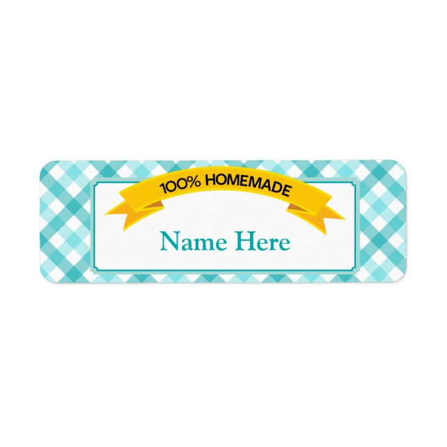 100% Homemade Food Label - Teal (Front)