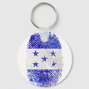 100% Honduran flag of Honduras DNA fingerprint Keychain