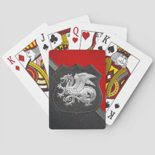 [100] Icelandic Dragon, Landvættir [Silver] Playing Cards