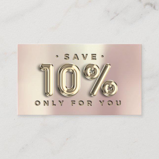 100 INSERT QRCODE 10%OFF Custom Logo Rose Gold (Front)