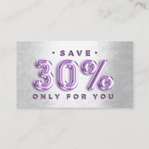 100 INSERT QRCODE 30%OFF Logo PurpleSilver Balloon