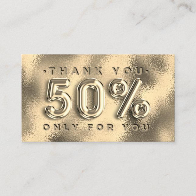 100 INSERT QRCODE 50%OFF Logo Gold Thank YOu (Front)