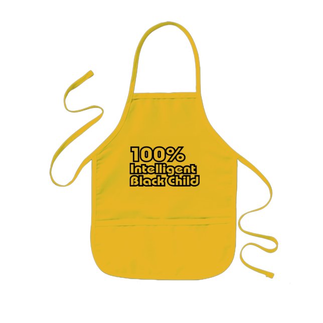 100% Intelligent Black Child Kids Apron (Front)