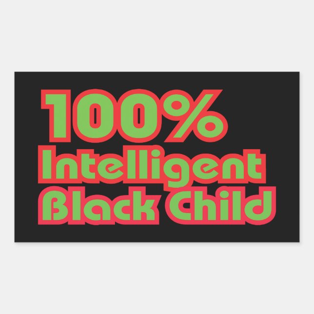 100% Intelligent Black Child Sticker (Front)