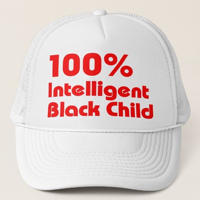 100% Intelligent Black Trucker Hat (Front)