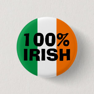 100% Irish 1 Inch Round Button