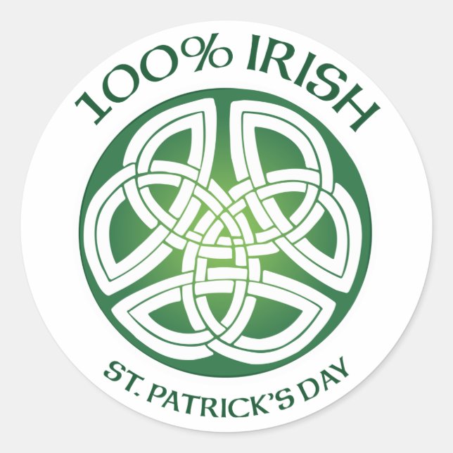 100% Irish Celtic Knot Sticker (Front)