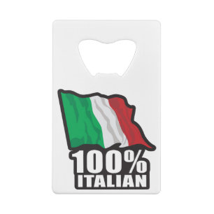 100%-Italian-Flag—Waving Credit Card Bottle Opener