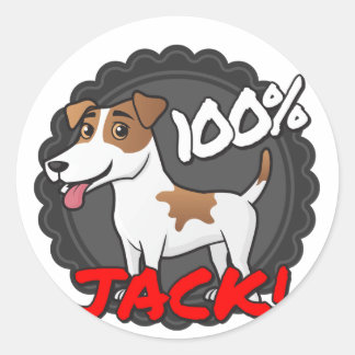 100% Jack Russell Classic Round Sticker