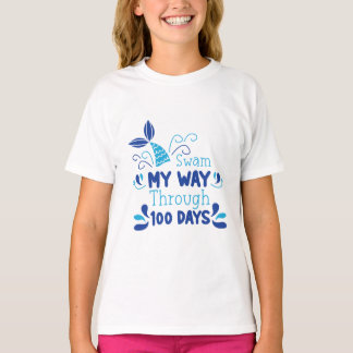 100 jours de l'école T-shirt de sirène