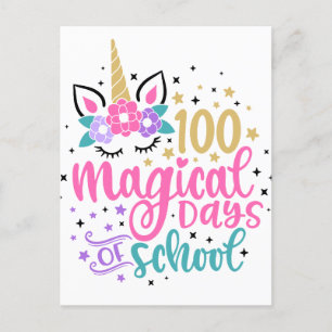 100 jours magiques de l'école Carte postale