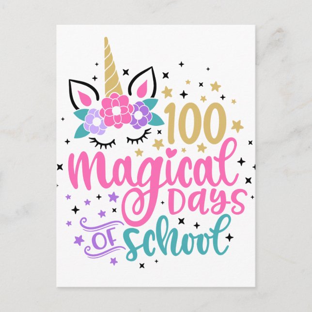 100 jours magiques de l'école Carte postale (Devant)