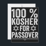 100% Kosher for Passover Funny Passover Pesach Card<br><div class="desc">chanukah, menorah, hanukkah, dreidel, jewish, Chrismukkah, holiday, horah, christmas, sufganiyot</div>