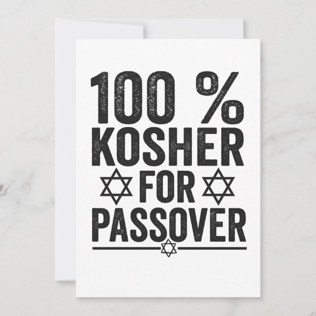 100% Kosher for Passover Funny Passover Pesach Thank You Card (Front)