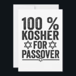 100% Kosher for Passover Funny Passover Pesach Thank You Card<br><div class="desc">chanukah, menorah, hanukkah, dreidel, jewish, Chrismukkah, holiday, horah, christmas, sufganiyot</div>