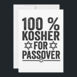100% Kosher for Passover Funny Passover Pesach Thank You Card<br><div class="desc">chanukah, menorah, hanukkah, dreidel, jewish, Chrismukkah, holiday, horah, christmas, sufganiyot</div>