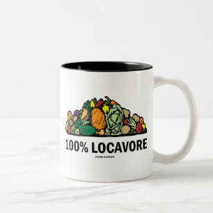 100% Locavore (Pile Of Vegetables) Two-Tone Coffee Mug