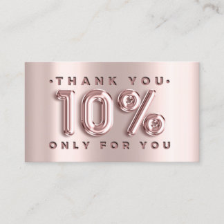 100 Logo QRCODE 10%OFF Code Rose Metal Pink Business Card