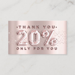 100 Logo QRCODE 20%OFF Code Rose Glitter Pink Business Card