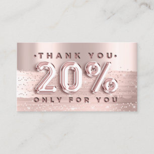100 Logo QRCODE 20%OFF Code Rose Glitter Strokes Business Card