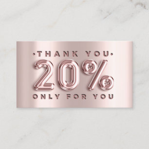 100 Logo QRCODE 20%OFF Code Rose Metal Pink Business Card