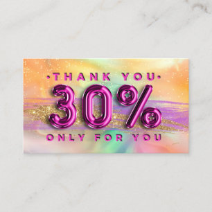 100 Logo QRCODE 30%OFF Thank Pinky Holographic Business Card