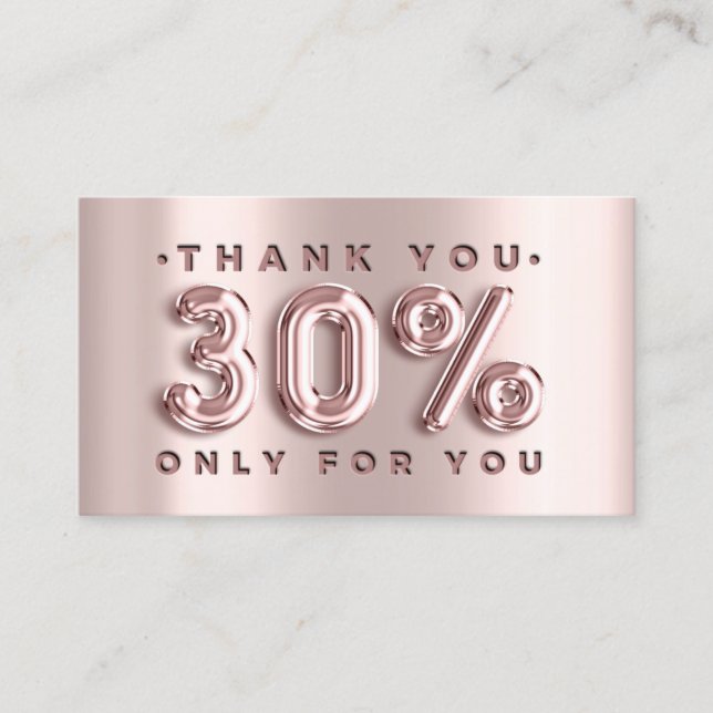 100 Logo QRCODE 40%OFF Code Rose Metal Pink Business Card (Front)