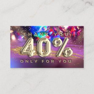 100 Logo QRCODE 40%OFF Thank Gold Holograph Business Card