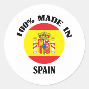 100% Made In Spain Classic Round Sticker