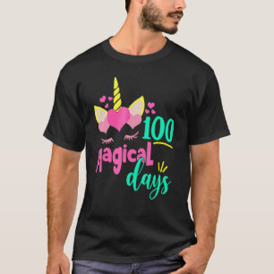 100 Magical Days 100th Day of School Girl Unicorn  T-Shirt