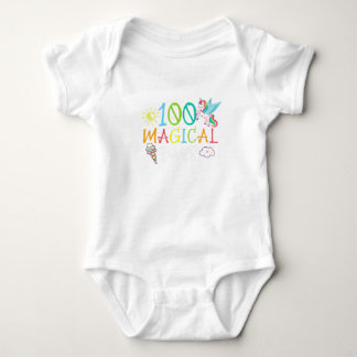 100 Magical Days 100th Day Of School Unicorn Teach Baby Bodysuit
