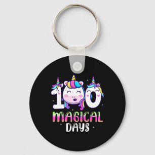 100 Magical Days Girls Kids 100th Day Of School Keychain