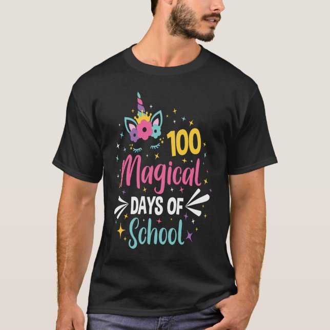 100 Magical Days Of School 100th Day of School T-Shirt (Front)