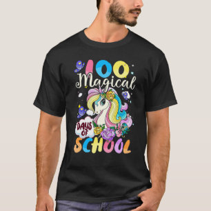 100 Magical Days Of School 100th Day Unicorn  Girl T-Shirt
