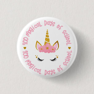 100 magical days of school 1 inch round button