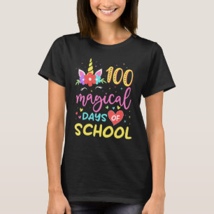 100 Magical Days Of School Cute Unicorn 100th Day T-Shirt