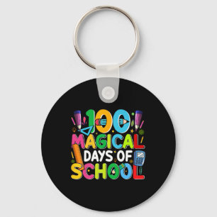 100 Magical Days Of School Happy 100th Day Teacher Keychain