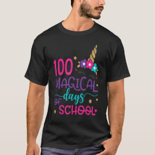 100 Magical Days Of School Unicorn Face 100th Day T-Shirt