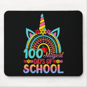 100 Magical Days Of School Unicorn Head 100th Day Mouse Pad