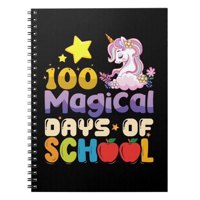 100 Magical Days Of School Unicorn Teacher Notebook (Front)