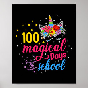 100 Magical Days Unicorn Kids Costume 100th Day Of Poster