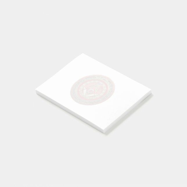 [100] Master Mason - Gold Square & Compasses Post-it Notes (Angled)